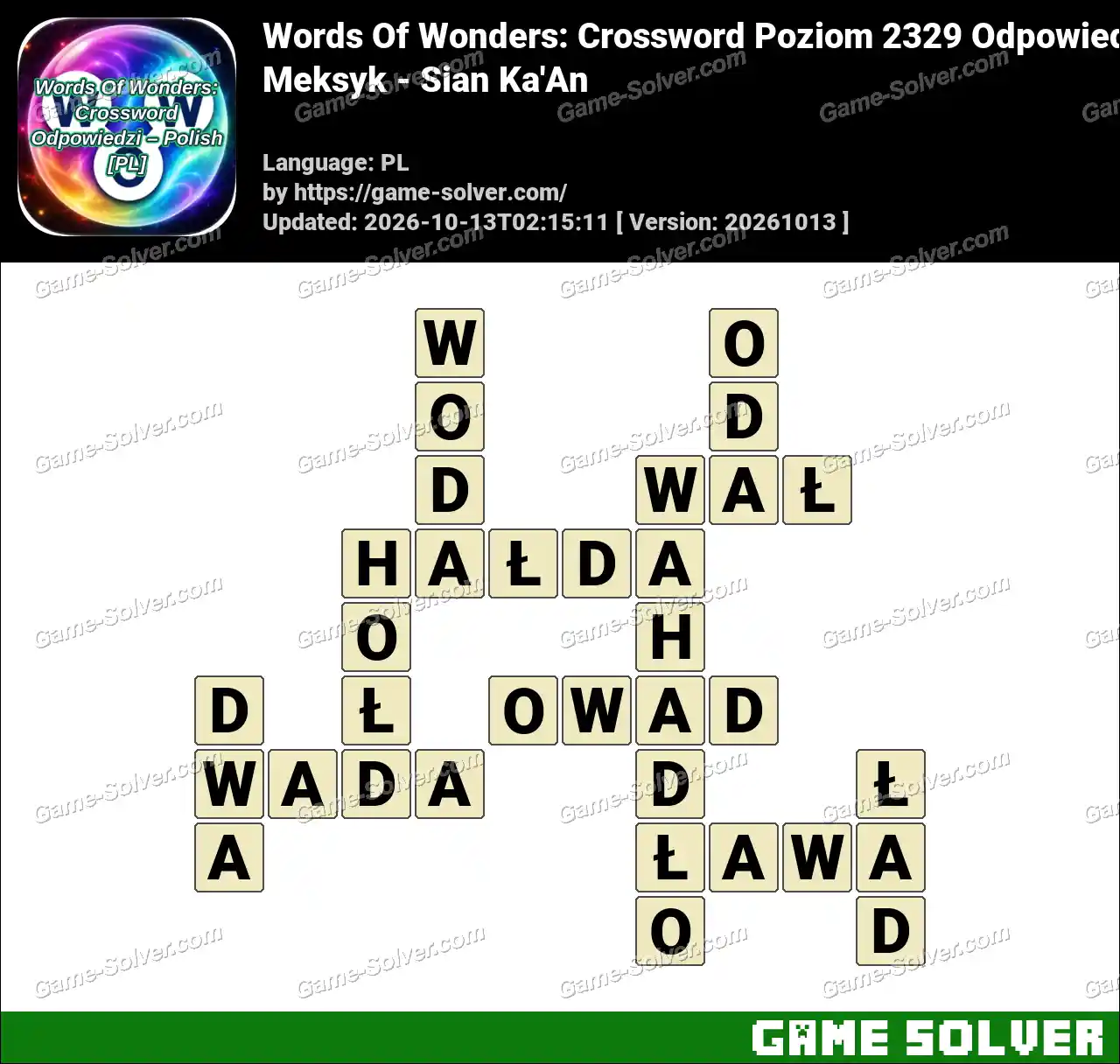 Words Of Wonders: Crossword Poziom 2329 Odpowiedzi – Meksyk – Sian Ka’An